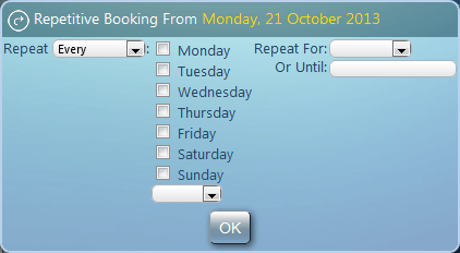 Recurring and Repetitive Bookings in MIDAS
